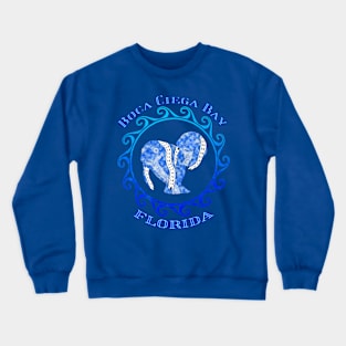 Boca Ciega Bay Florida Vacation Tribal Manatees Crewneck Sweatshirt